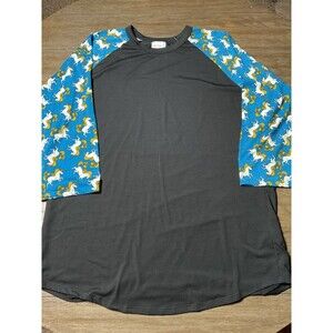 Lularoe Unicorn Randy Baseball Style 3/4 Sleeve Womens Sz XXL